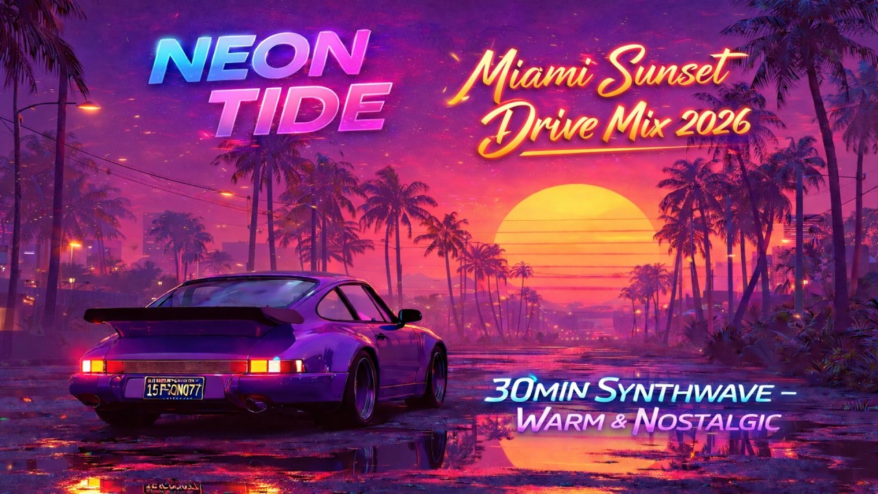 Neon Tide – Miami Sunset Drive Mix 2026 | 30min Synthwave – Warm & Nostalgic