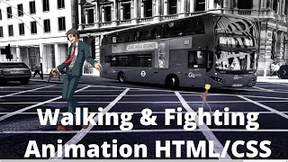 How to Create Walking & Fighting Animation for Gaming Website in HTML/CSS