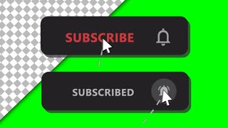 YouTube subscribe button and notification bell with sound | green screen, transparent background