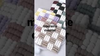 마크라메 체커보드 티코스터 만들기 DIY - macrame checker board coaster tutorial - vertical clove hitch knot #shorts