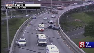 Injuries reported after crash on I-84 in Hartford