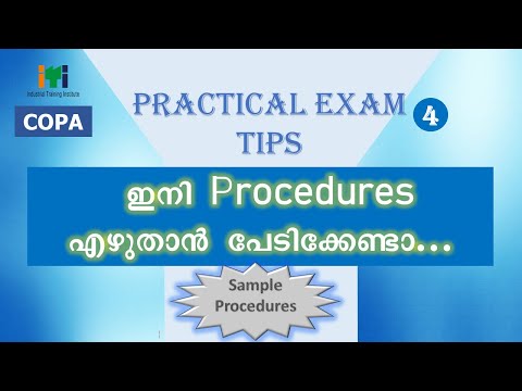 How to Write Procedures? -  Practical Exam | ITI COPA | Malayalam