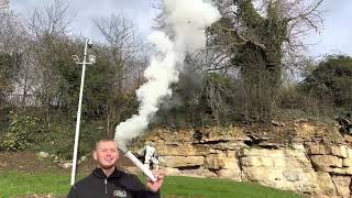 White Handheld Smoke Grenade by Cube Fireworks — Firework Demo