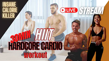 20 Min Hardcore Cardio HIIT Workout (Insane Calorie Killer)| With Warm Up and Cool Down