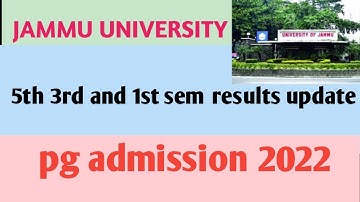jammu university || UG 5TH 3RD AND 1ST SEM RESULTS UPDATE