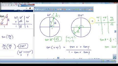 Precalculus B 2020 Find Trig Values Using Angle Addition Identities KA