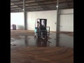 Forklift drifting through water