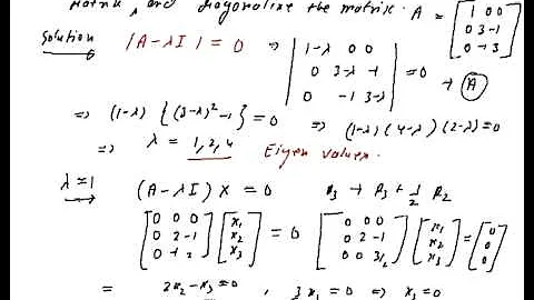 Eigen Values, Eigen Vectors, Model Matrix, Diagonal of the Matrix
