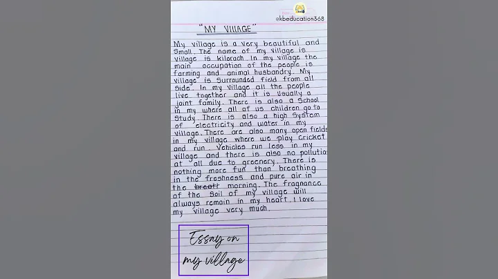Essay on my village || my village in English || Essay in English || #studymotivation #pw_motivation - DayDayNews