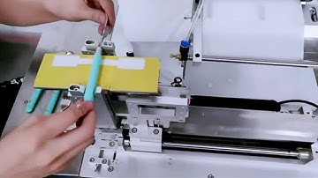 Utensil labeling machine semi automatic spoon flag label folding sticker applicator