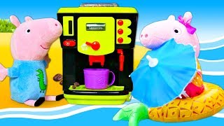 Spielzeug Video mit Peppa für Kinder. 3 Folgen am Stück. Spaß mit Peppa und Schorsch