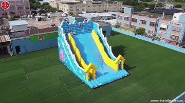 Sea World theme outdoor giant inflatable slide bouncy castle for kids from Chinee Inflatables T8-338