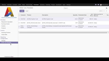Purchase Order Line Template in odoo v11