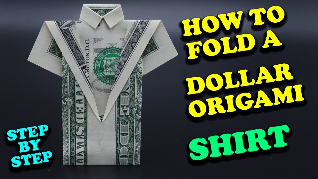 Рубашка оригами в виде доллара | Как сложить рубашку оригами за доллар с купюрой в 1 доллар