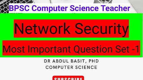 BPSC Computer Science Teacher | Network security Set - 1 | Most Important Question | #bpscteacher