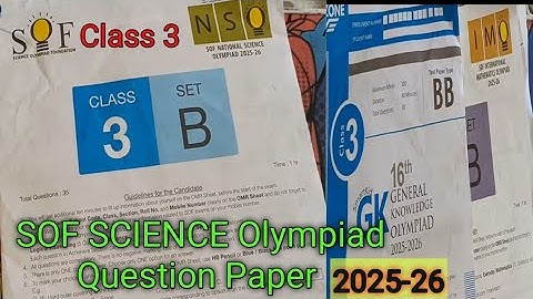 SOF Science Olympiad question paper for class 3 / NSO 2025 Olympiad question paper