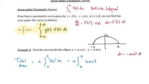7.2.2 Areas under Parametric Curves