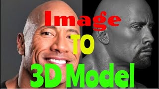 Convert 2D Image to 3D Model Blender Dwayne Johnson Young Rock 3D Model Blender facebuilder Tutorial screenshot 3