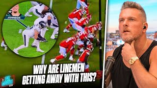 How Are Offensive Linemen Getting Away With These False Starts? | Pat McAfee Reacts