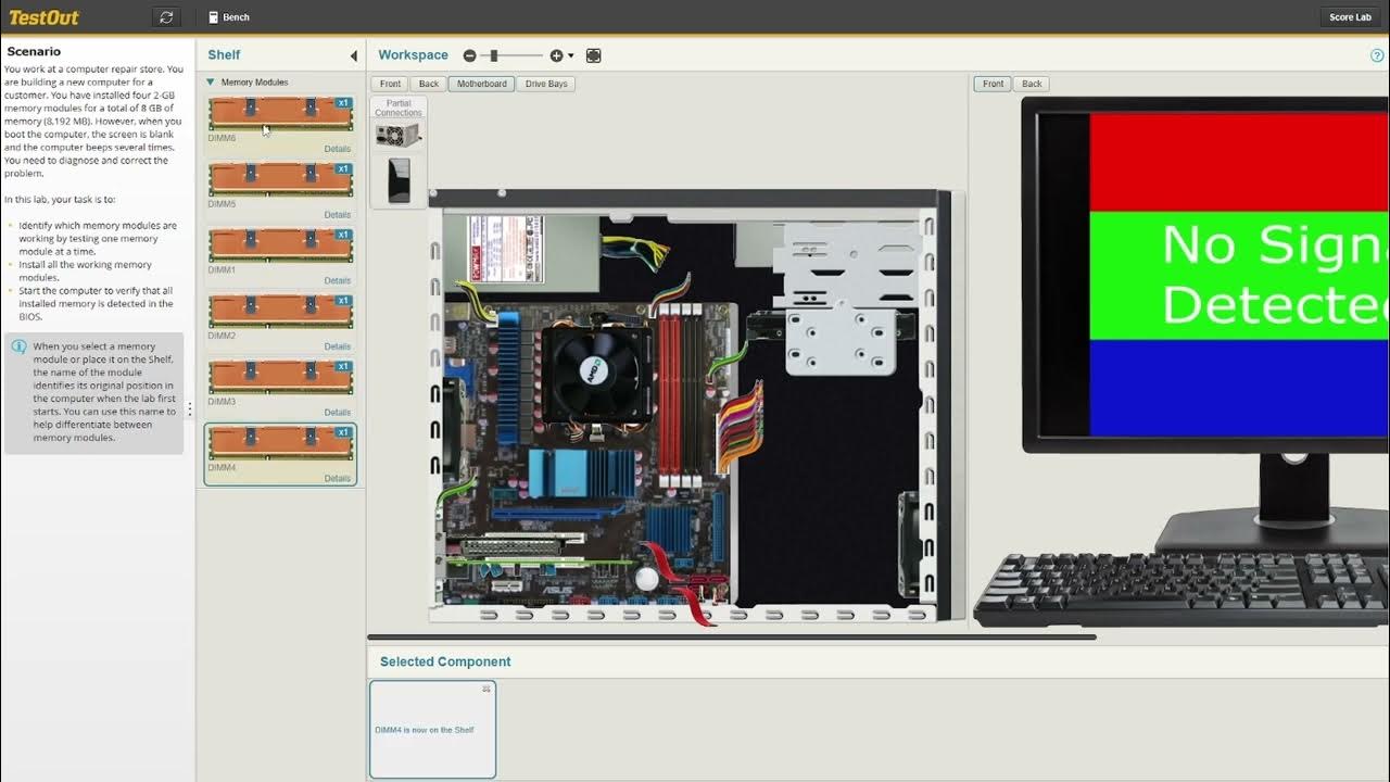 Testout pc pro 3 7 4 troubleshoot memory 1 lab guide youtube