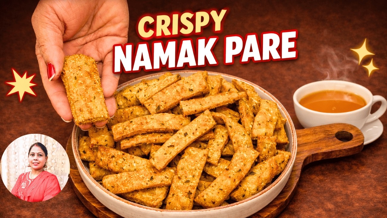 खस्ता नमक पारे बनाने की आसान रेसिपी | परफेक्ट चाय के साथ स्नैक | Crispy Namak Pare Recipe