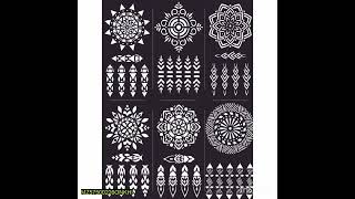 •  Material: Sticker•   Henna Tattoo Stencil Sets For Women Are Made With Matte Finish Premium