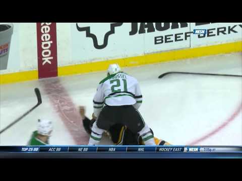 Antoine Roussel crosschecks Adam McQuaid in the neck 2/10/15 60fps