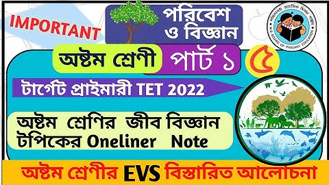 পরিবেশ ও বিজ্ঞান অষ্টম শ্রেণি | Part -1 | wb Primary tet evs