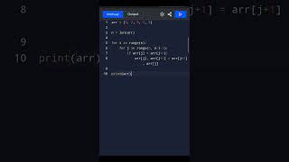 Bubble Sort | Bubble Sort Program in Python | Python programs | Python Online Compiler