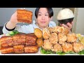 ASMR 豚の角煮と唐揚げ Braised Pork Belly, Fried Chicken EATING SOUNDS | 咀嚼音 | MUKBANG | 먹방