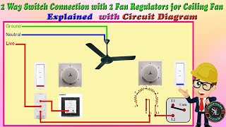 2 Way Switch Connection with 2 Fan Regulators for Ceiling Fan / How to Control a Fan from Two Places