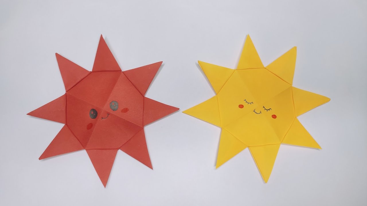 Tutorial Membuat Origami Matahari | How To Make a Paper Sun Easy | Cute ...