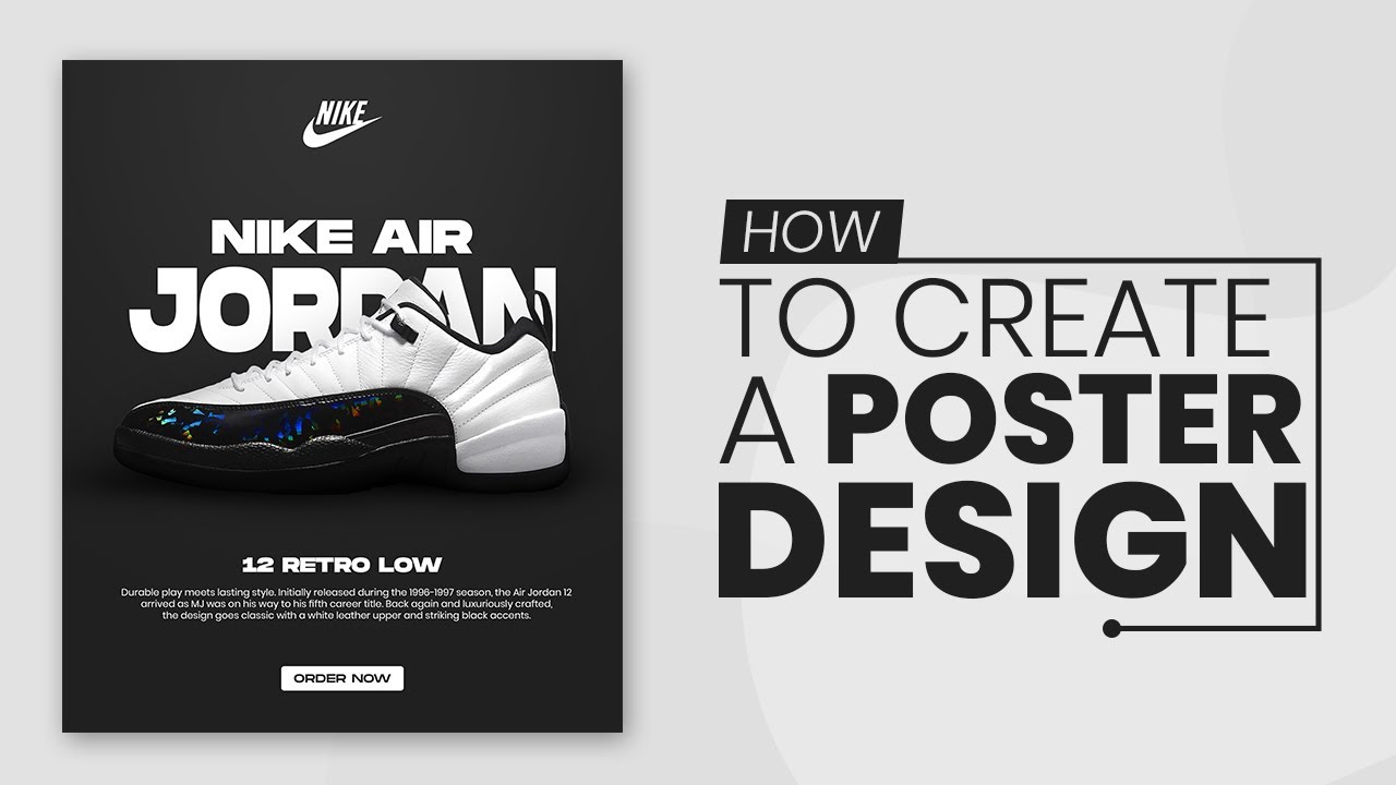 Nike Air Jordan Sneakers Shoe Poster Design in Photoshop