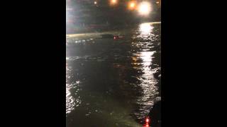 Harris County Sheriff's Office Executive Parking lot under flood water.
