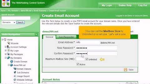 How to create a POP email account