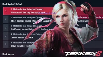 Tekken 8: Lidia Move List I Command List FRAME DATA