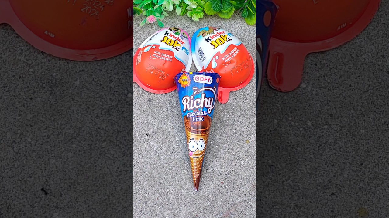 шоколад 🍫 наполните сюрприз-рожок🍦 распаковка с Kinder Joy веселье!😍🎊