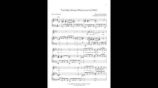 You Don't Know What Love Is - Don Raye and Gene de Paul - Original Piano Sheet Music