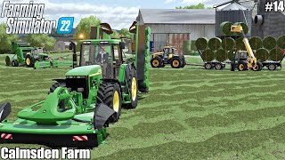 Baling GRASS, Collecting BALES and Feeding animals│Calsmden Farm│FS 22│Timelapse 14