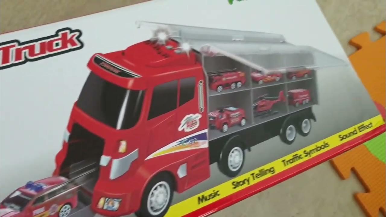 Фура чемодан "Пожарная машина" для перевозки маленьких машинок - YouTube