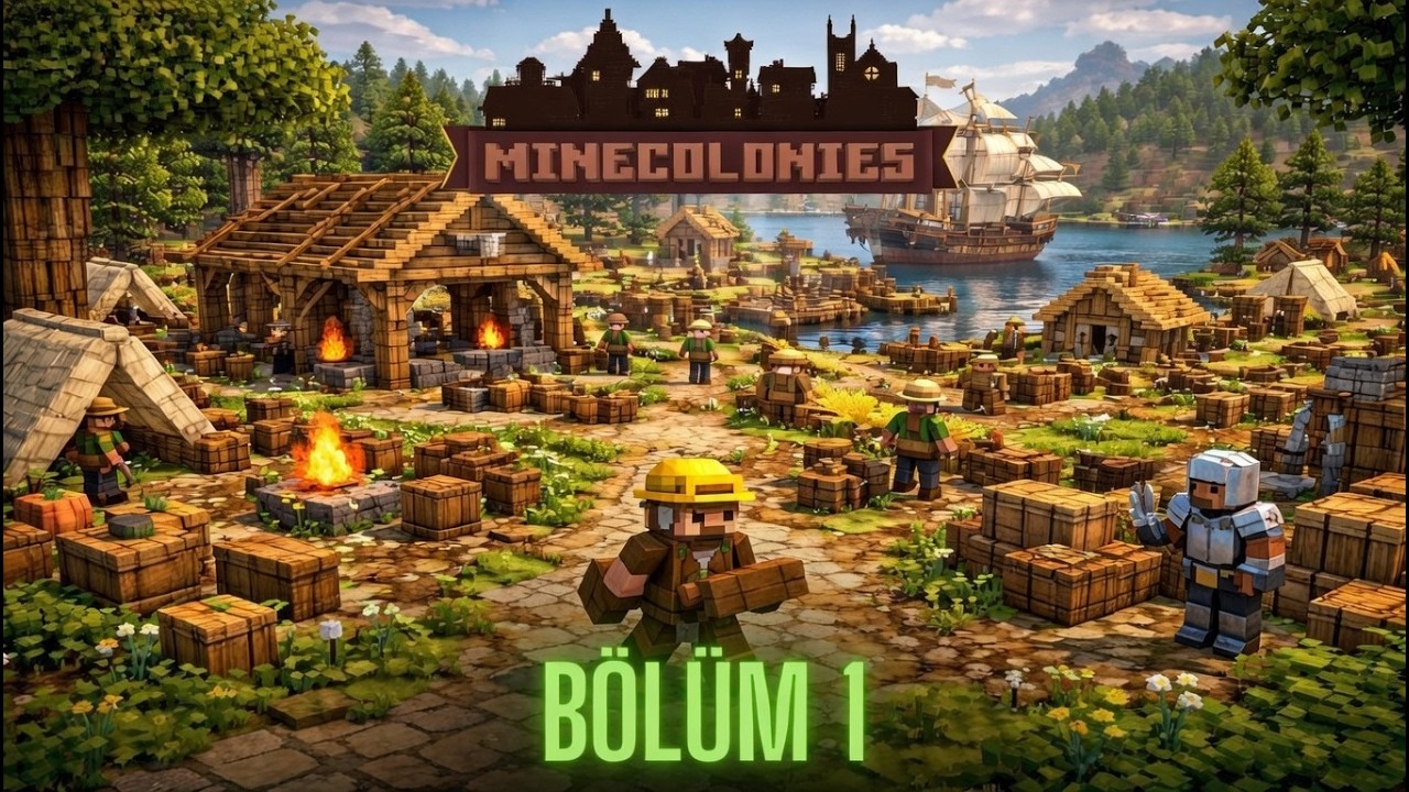 KOLONİNİN TEMELLERİNİ HAZIRLIYORUZ | Minecolonies Türkçe | Modlu Minecraft Bölüm 1