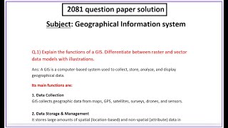 GIS Functions Explained | Raster vs Vector Data Models | Easy BSc.CSIT GIS Notes in Nepali