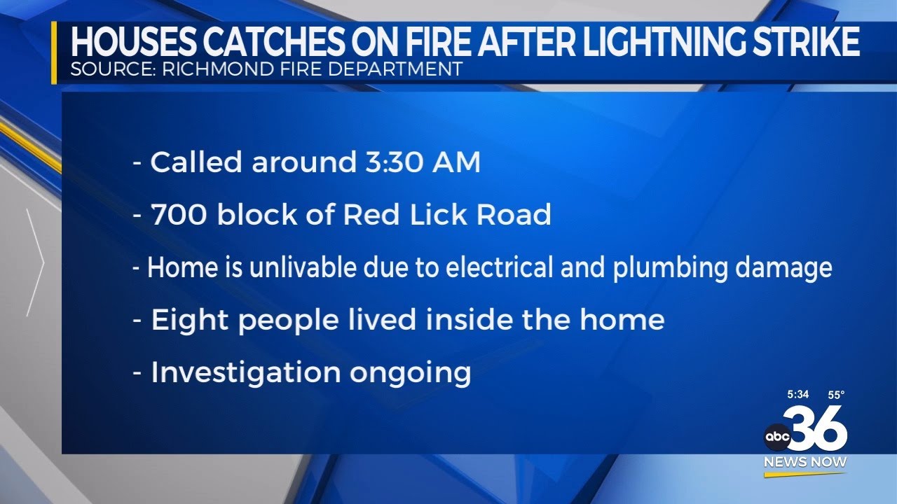 House catches on fire after lightning strike - YouTube