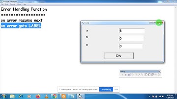 VB6 Unit 3 Topic 003 Error Handeling Functions