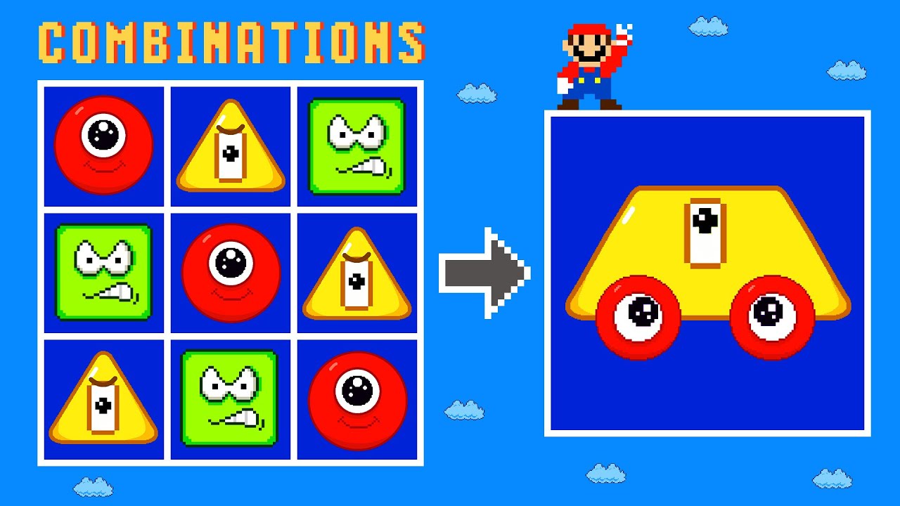 Finish the Pattern? Circle Block Learn Combinations in Mario Maze | GM Animation