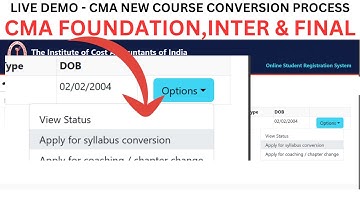live Demo :- CMA New Course Conversion Full Process CMA Foundation,Inter & Final New Course