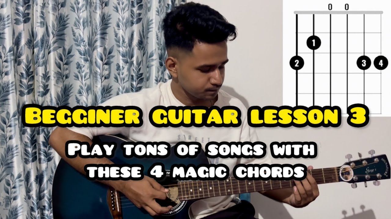 Beginner Guitar Lesson Ep 3 | The 4 magic chords (G Em C D) - YouTube