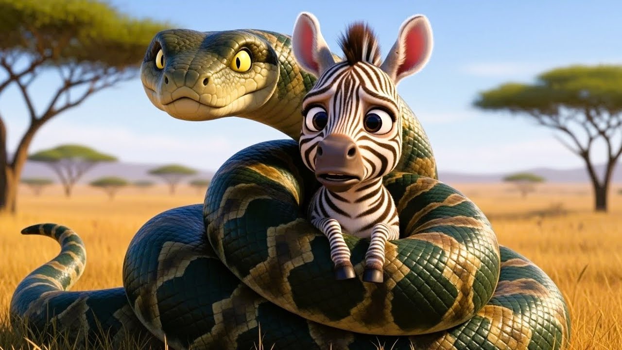 Yellow Man Saves a Baby Zebra From a Giant Python 🐍 - YouTube