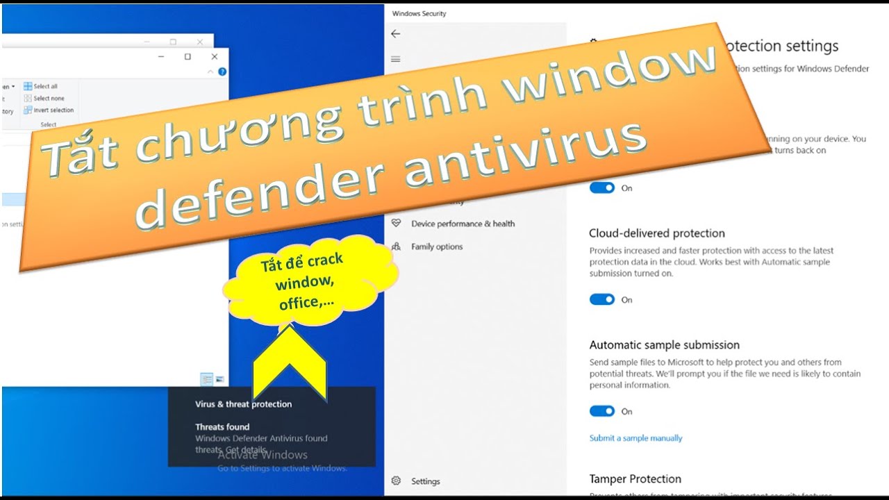 Tắt chương trình diệt virus để tải các phần mềm crack | turn off window defender antivirus - YouTube