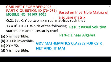 linear algebra| Csir net December 2023 part-c question id 704073 solution| question no. 21 solution|